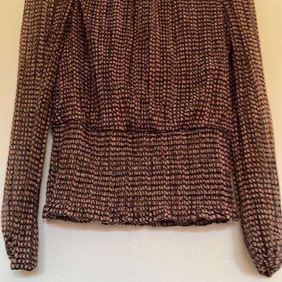 Joie cinch waist top black and gold sheer women size small - Picture 5 of 8